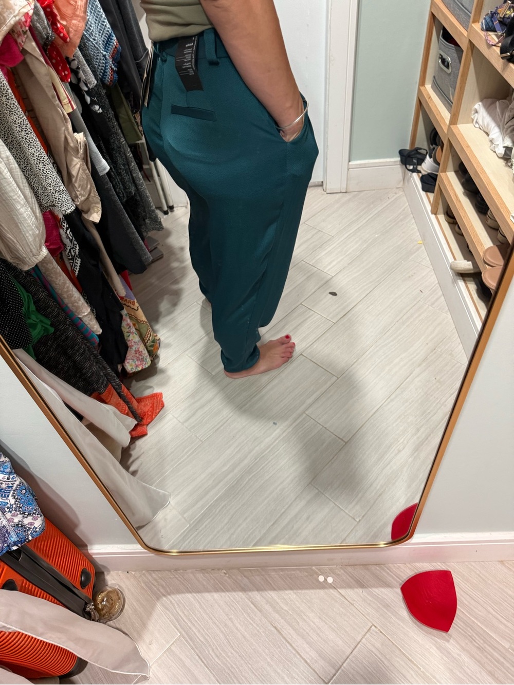 Frank & Oak Deep Teal Tapered Dress Pants